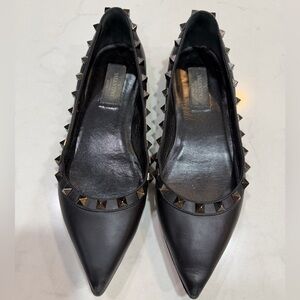Valentino Black Studded Flats size 37
